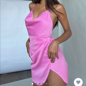 Pink Wrap Mini Dress